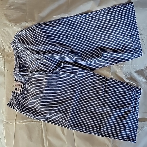 BeachLunchLounge Cropped Linen Striped Pants Size XXL - Picture 13 of 15